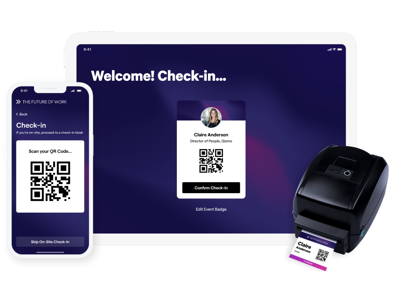 Registration & Badge Printing interface